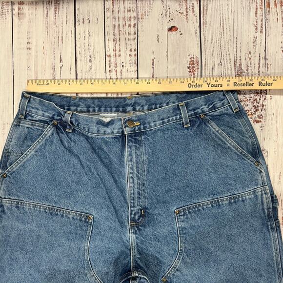 Carhartt B73-DST Double Knee Jeans 42x30 Loose Fit Workwear Carpenter Denim - Picture 3 of 7